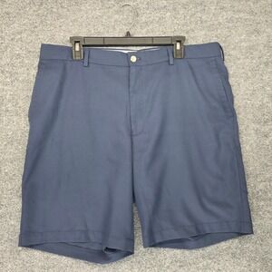 Peter Millar Mens Navy Blue Polyester Flat‎ Front Golf Shorts Size 38